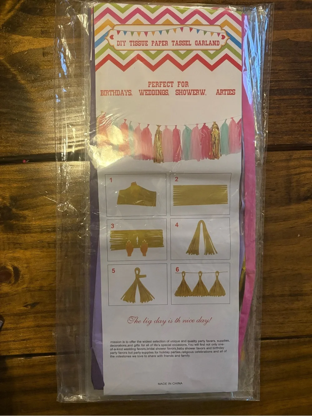 DIY Tissue Paper Tassel Garland